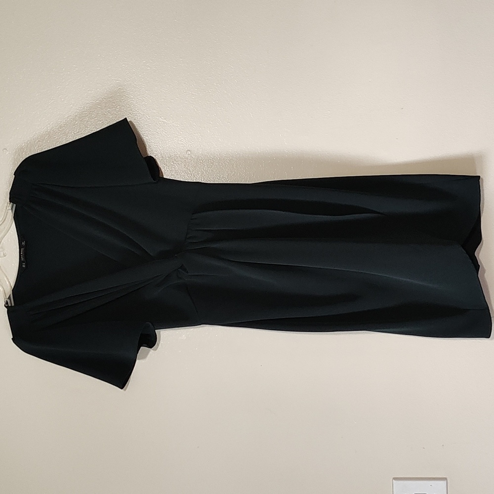 ZARA Basic Winter Green faux wrap dress size M